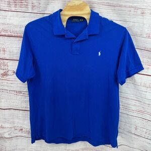Polo Ralph Lauren Polo Shirt Mens Size 3XLT Royal Blue Mesh Cotton Big Tall